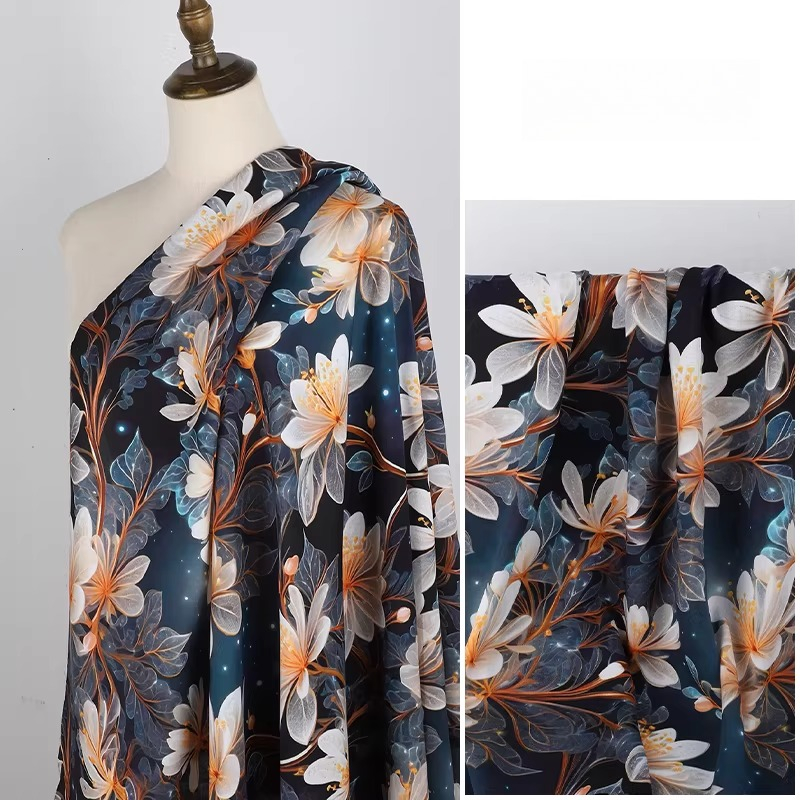 Soft Summer Yellow Clothing - 3D Printed Flower Rayon Fabric By