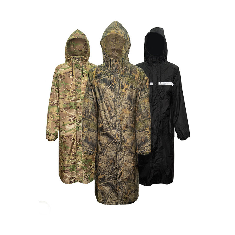 Summer Rain Clothing - Camouflage Long Raincoat for Men Tactics