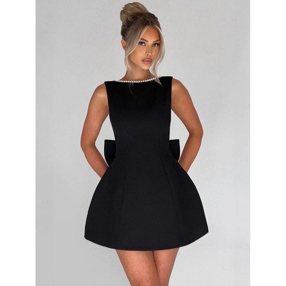 Summer Clothing Fabric - Fashionable Pearl Knot Short Skirt Slim