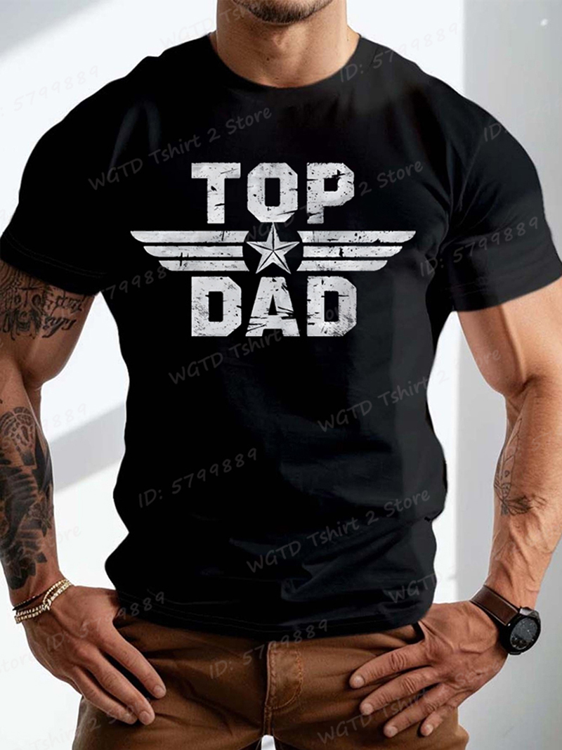 Summer Days Clothing - Dad-Themed Letter Print T-Shirt, Men's Casual