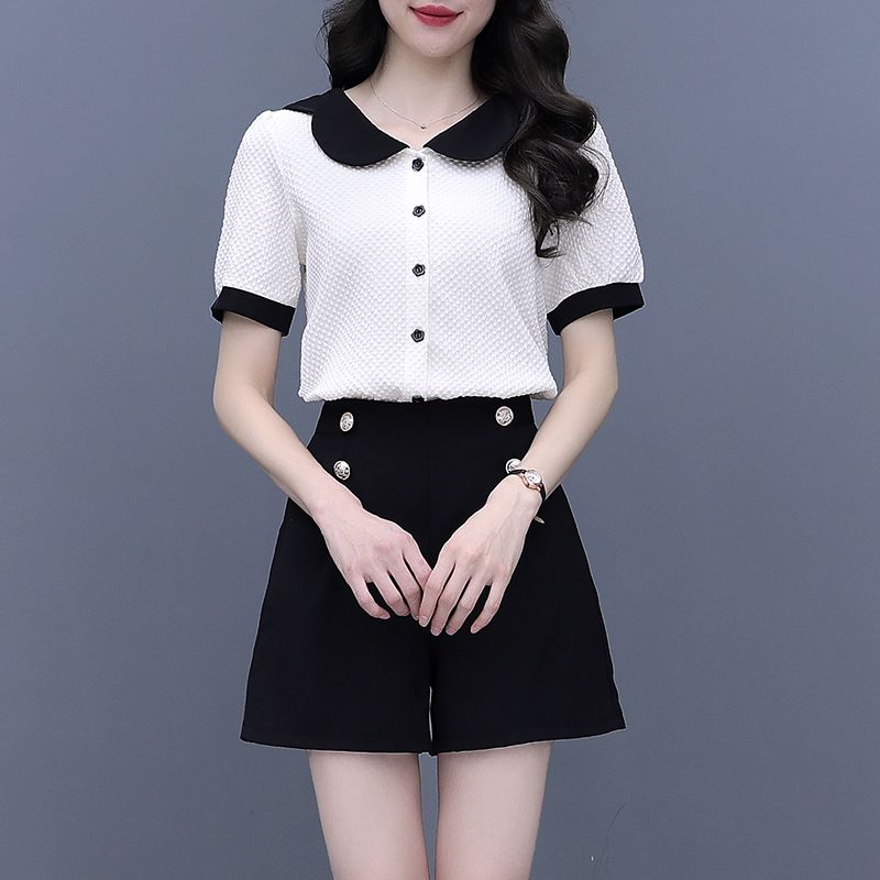Summer Clothing Trends 2025 Women'S - Contrast Color Button Short Sets For