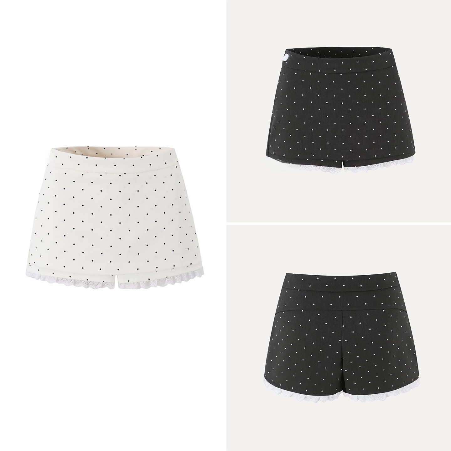 Summer Line Clothing Brand - Fashionable Polka Dot Lace A-Line Short