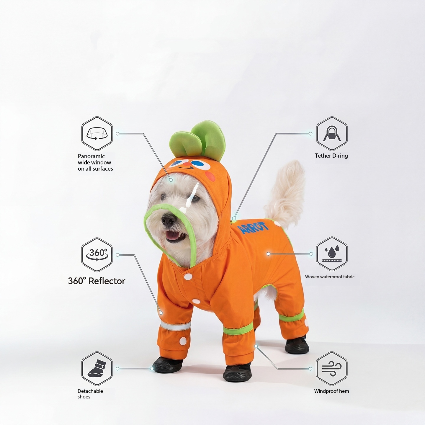 Orange Carrot Dog Raincoat Fou - Summer Days Clothing review and price
