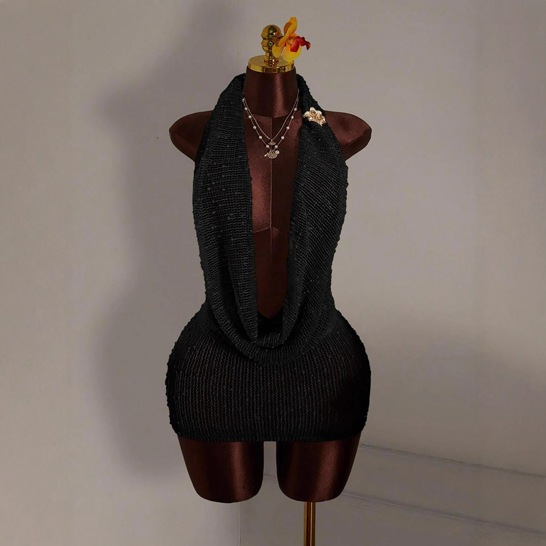 Knitted Bodycon Mini Dress Wom - Summer Clothing Drawing review and price