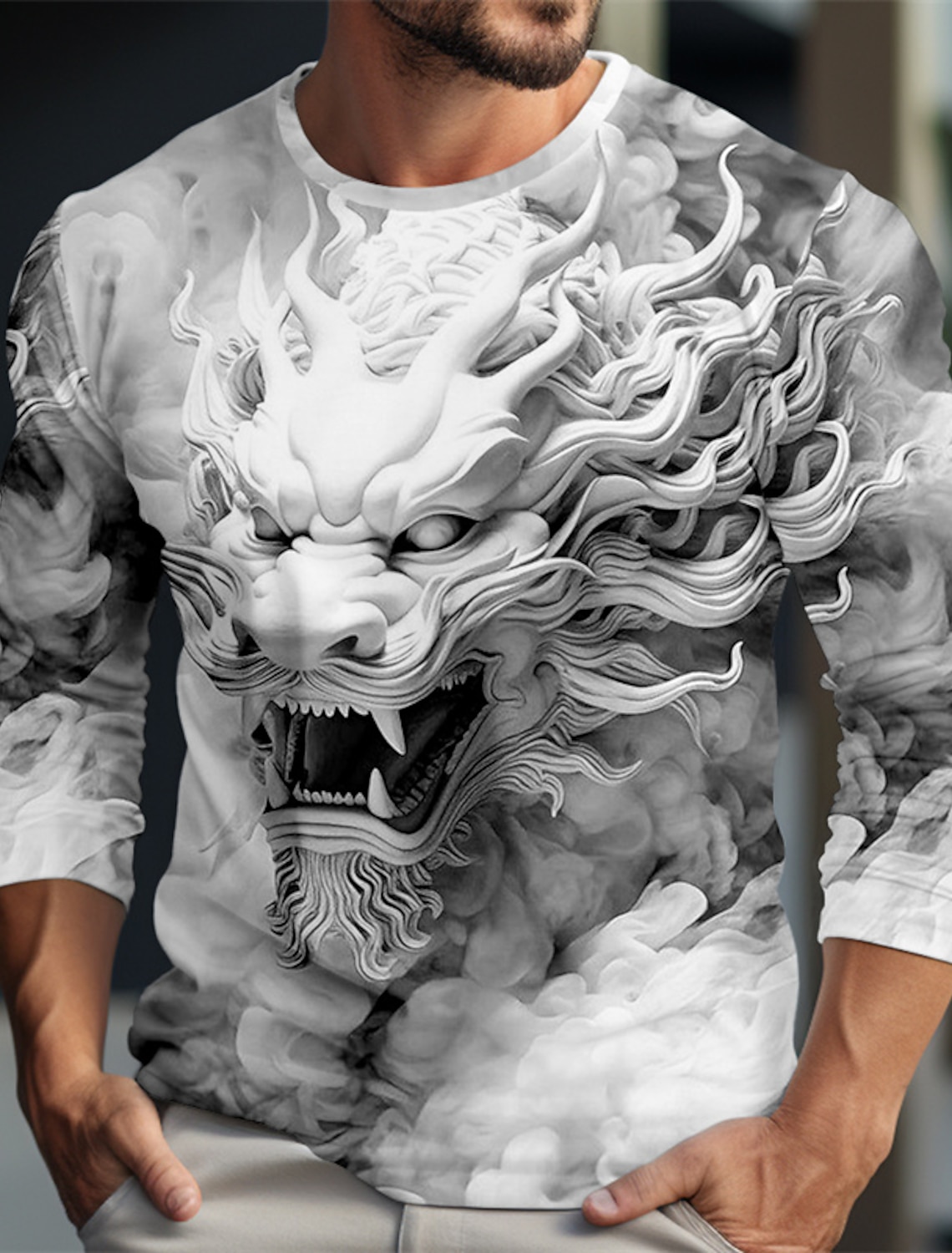 Dragon Pattern Casual Men's 3D - Summer Clothing Resort review and price