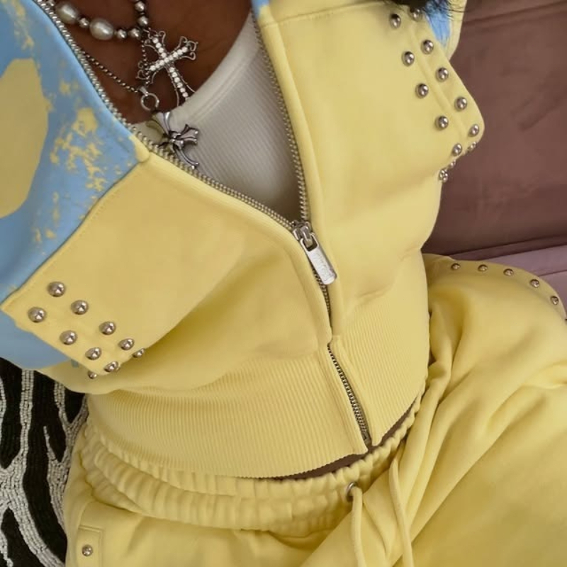 2 Pcs Hoodie Co-ords Yellow Me - Summer Quotes review and price