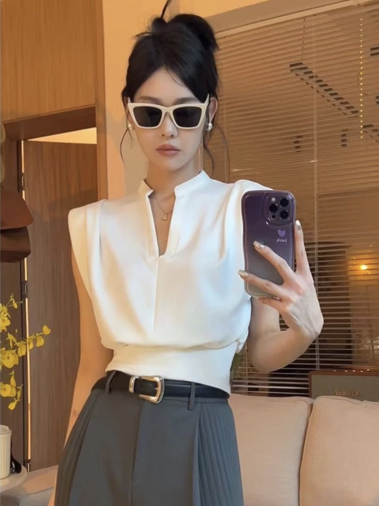 Retro Stand Collar Short Sleev - Summer Clothing Brands review and price