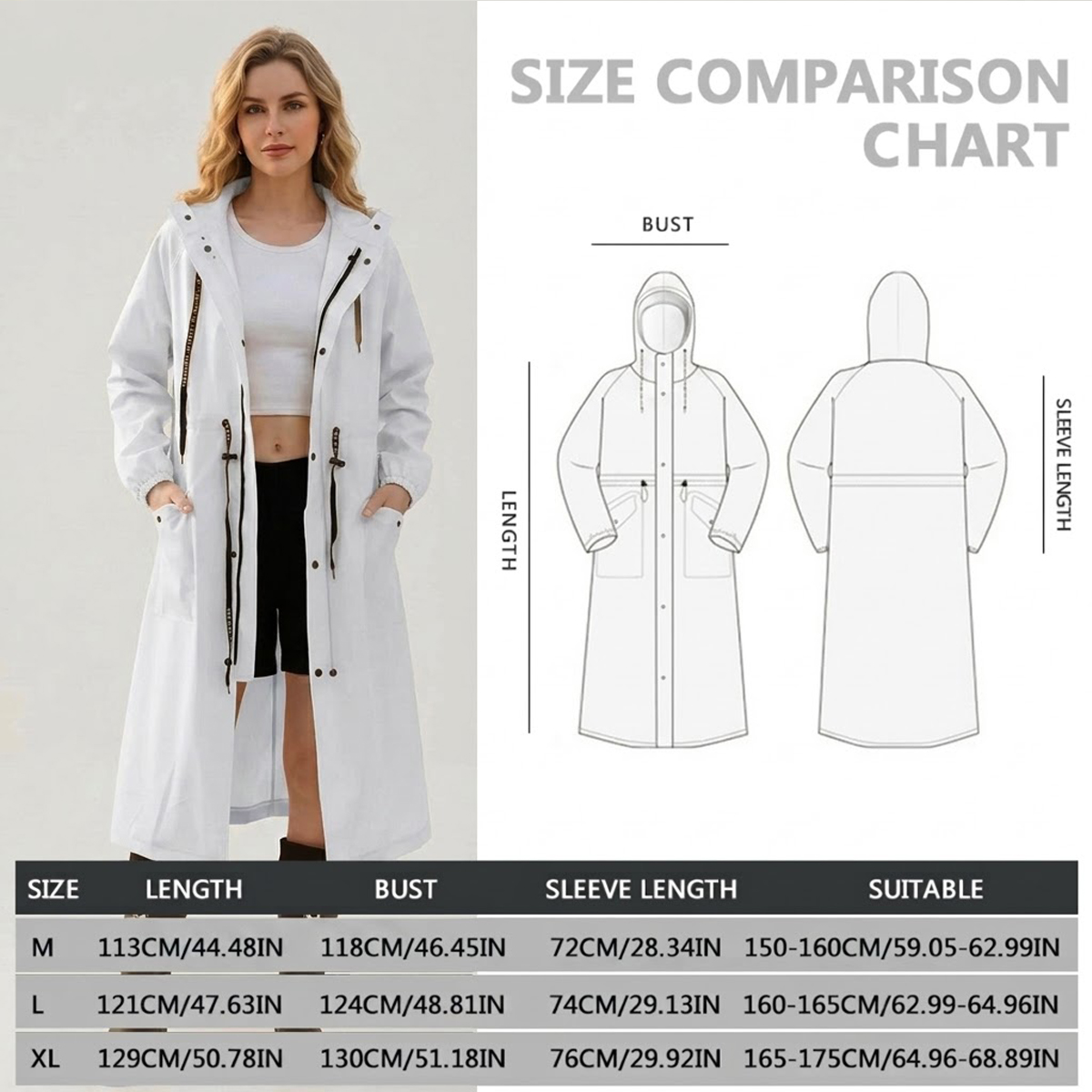 Women Long Waterproof Rain Jac - Summer Rain Clothing review and price