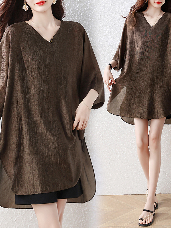 Simple Loose Fit Mid-Length T- - Summer Line Clothing Brand review and price