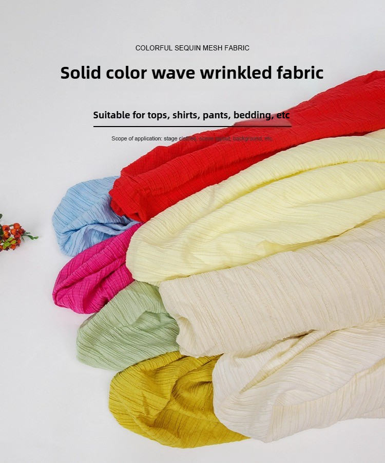 Plain Chiffon Pleated Fabric B - Soft Summer Yellow Clothing review and price