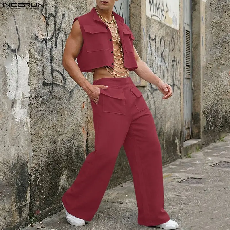 INCERUN Men Sets Solid Sleevel - Summer Clothing Sets Men review and price