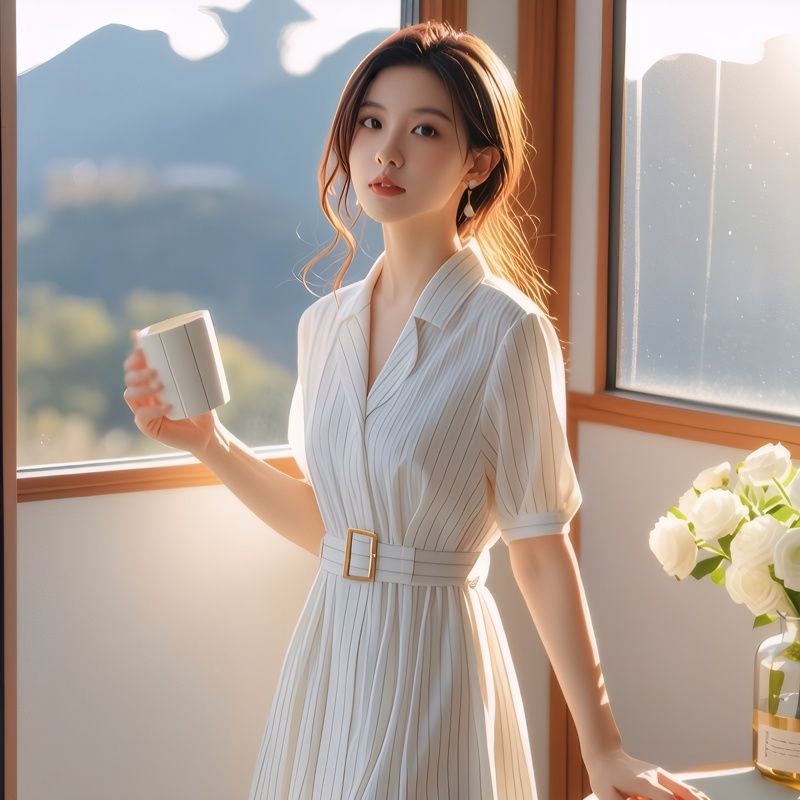 High Waist Stripe Dress Slimmi - Summer Line Clothing Brand review and price