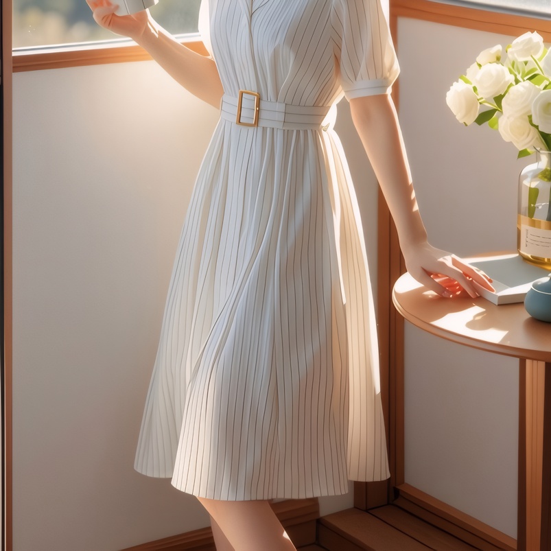 High Waist Stripe Dress Slimmi - Summer Line Clothing Brand review and price