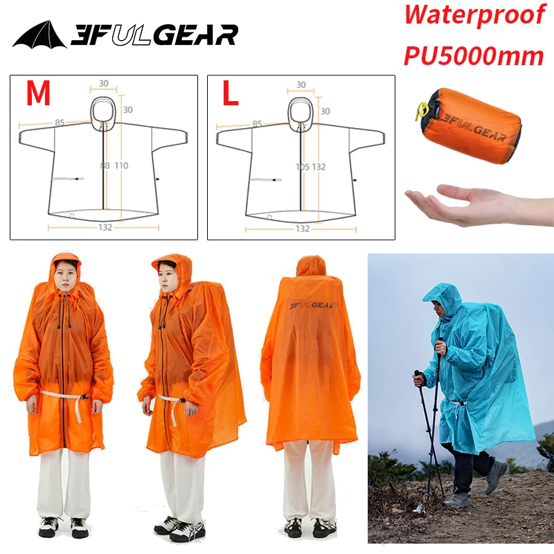 3F UL GEAR Zipper Raincoat 15D - Summer Rain Clothing review and price