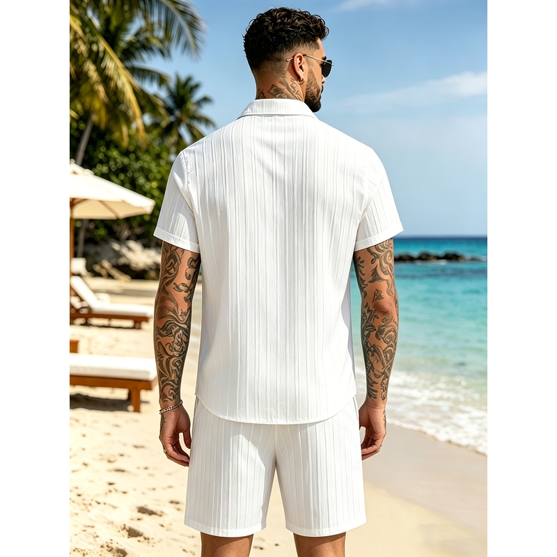 2Men's Summer Casual Suit Set， - Summer Clothing Sets Men review and price