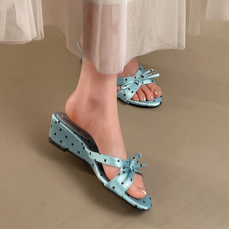 Bow Slippers Wedges Women's Sa - Summer Clothing Fabric review and price