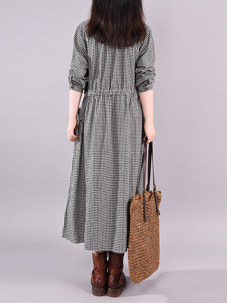 Fashion Vintage Dress Plaid Dr - Summer Clothing Drawing review and price