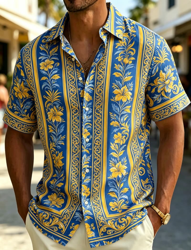 Men's Short Sleeve Shirt Lapel - Summer Clothing Resort review and price