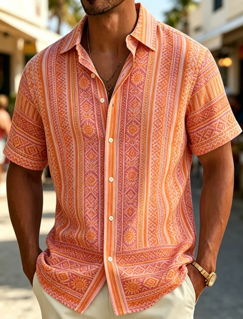Men's Short Sleeve Shirt Lapel - Summer Clothing Resort review and price