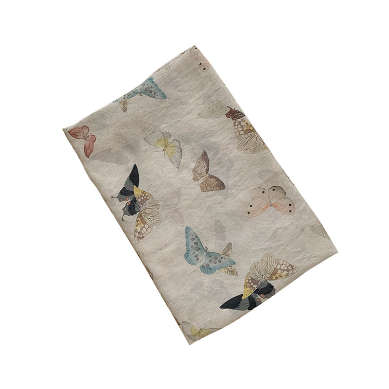 Butterflies Print on Beige Pin - Summer Clothing Fabric review and price
